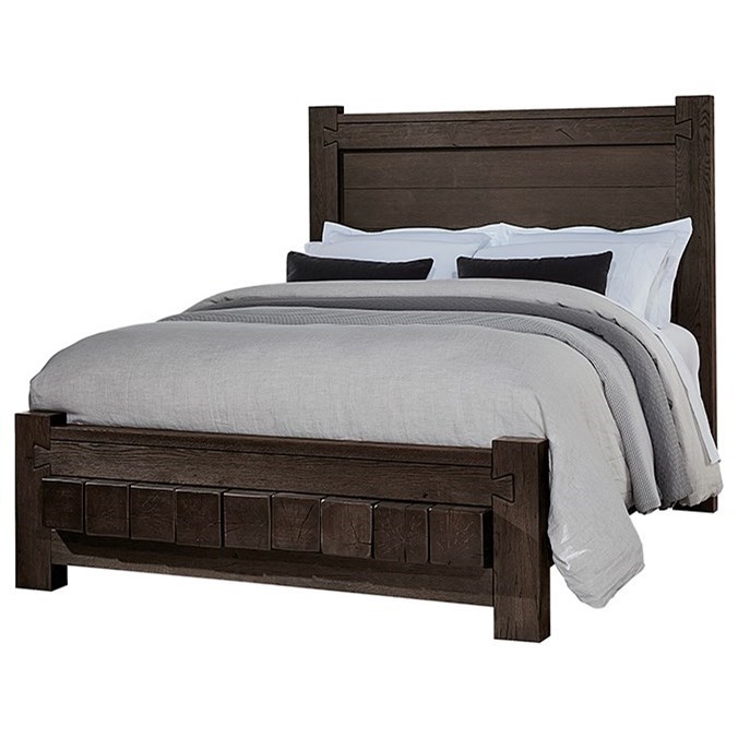 Vaughan Bassett Dovetail 750668+166+922+MS2 Rustic King Low Profile Bed Coconis Furniture